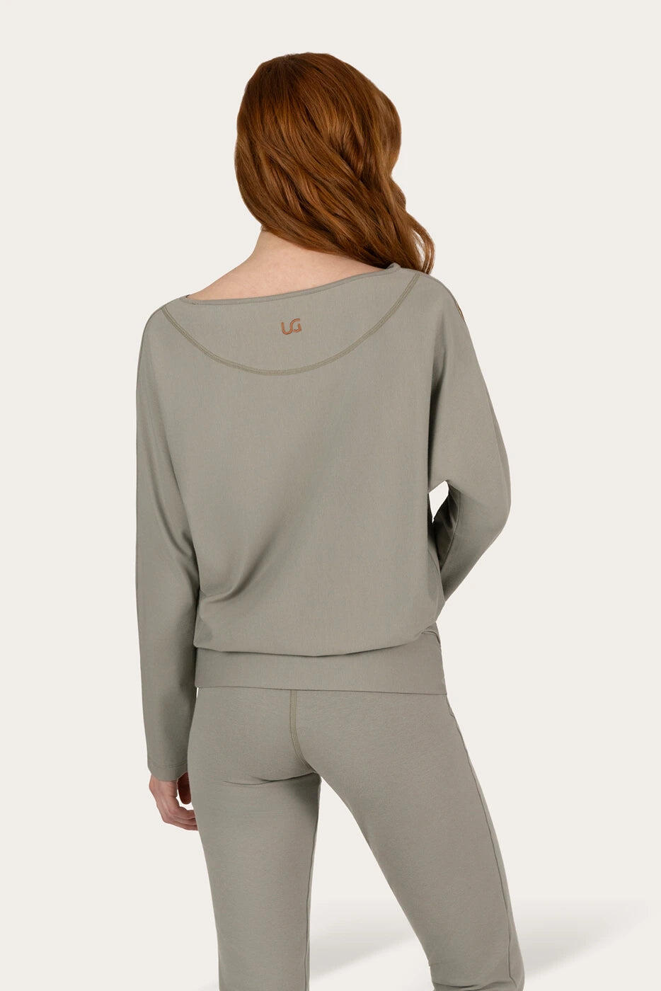 Loosefit batwing Budhi Longsleeve Yoga en Pilates Shirt - Kiezelgrijs 3/5