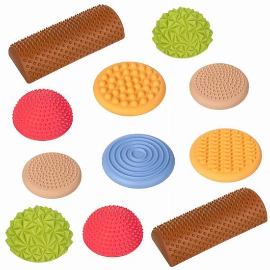 Enfants Sport Parcours sensoriel demi-sphères et rouleaux 11 pcs pastel