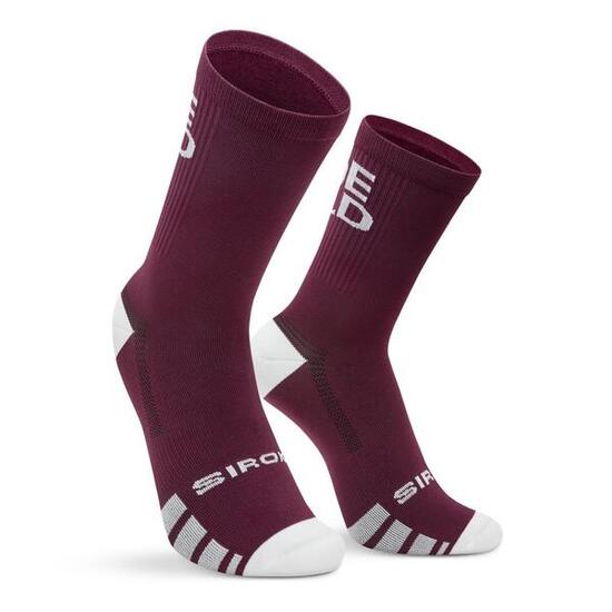 Heren en Dames Fietsen Gravel fietssokken GS2 Burgundy Rood