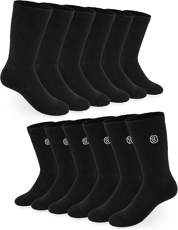 BRUBAKER 6 paires chaussettes tennis et sport unisex rétro respirantes 2/5