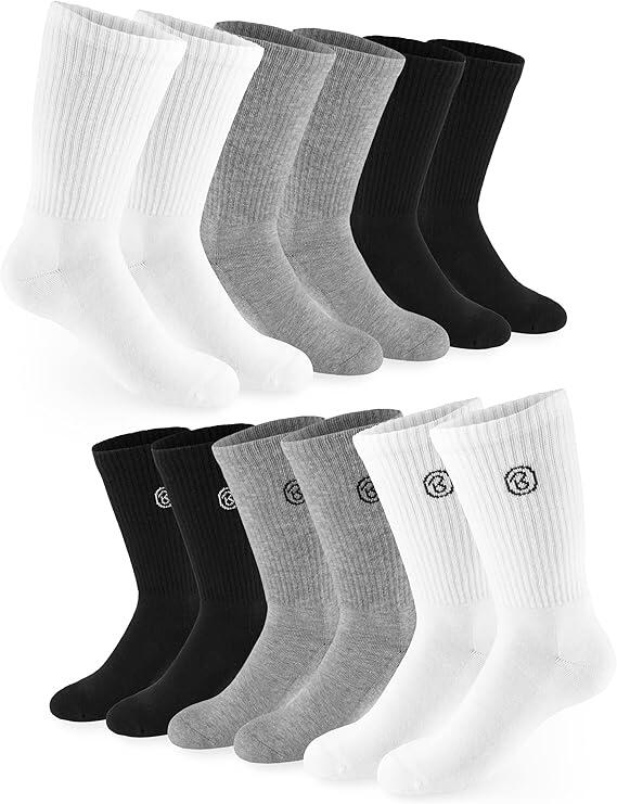 BRUBAKER 6 paires chaussettes tennis et sport unisex rétro respirantes 3/7