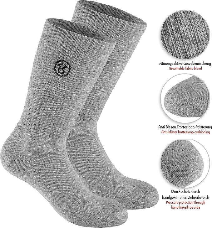 BRUBAKER 6 paires chaussettes tennis et sport unisex rétro respirantes 5/5