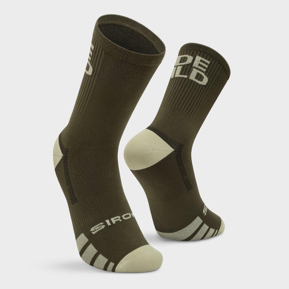 Meias de ciclismo gravel de cano médio Homem e mulher GS2 Green Verde 6/6