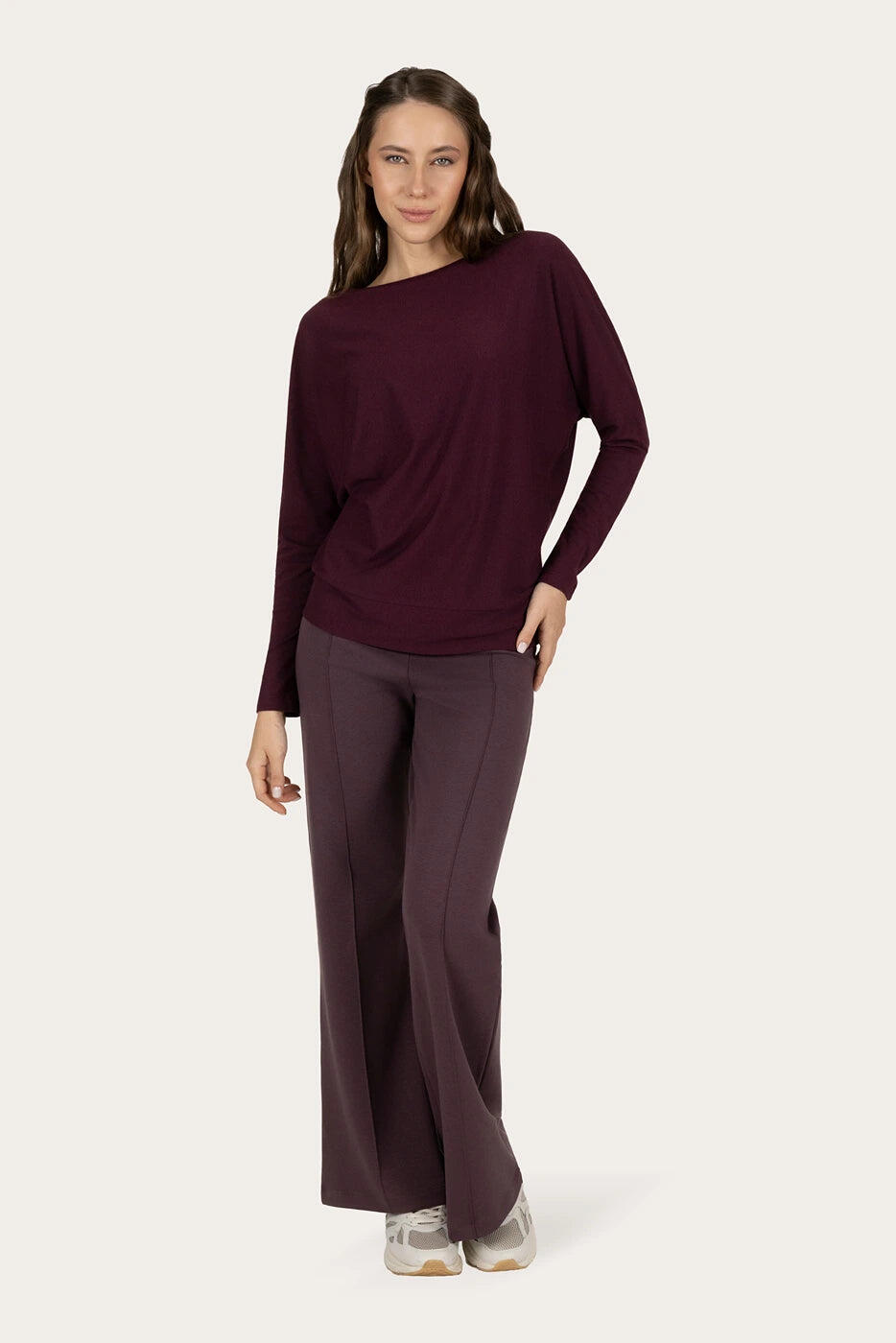 Loosefit batwing Budhi Longsleeve Yoga en Pilates Shirt - Bordeaux 4/5