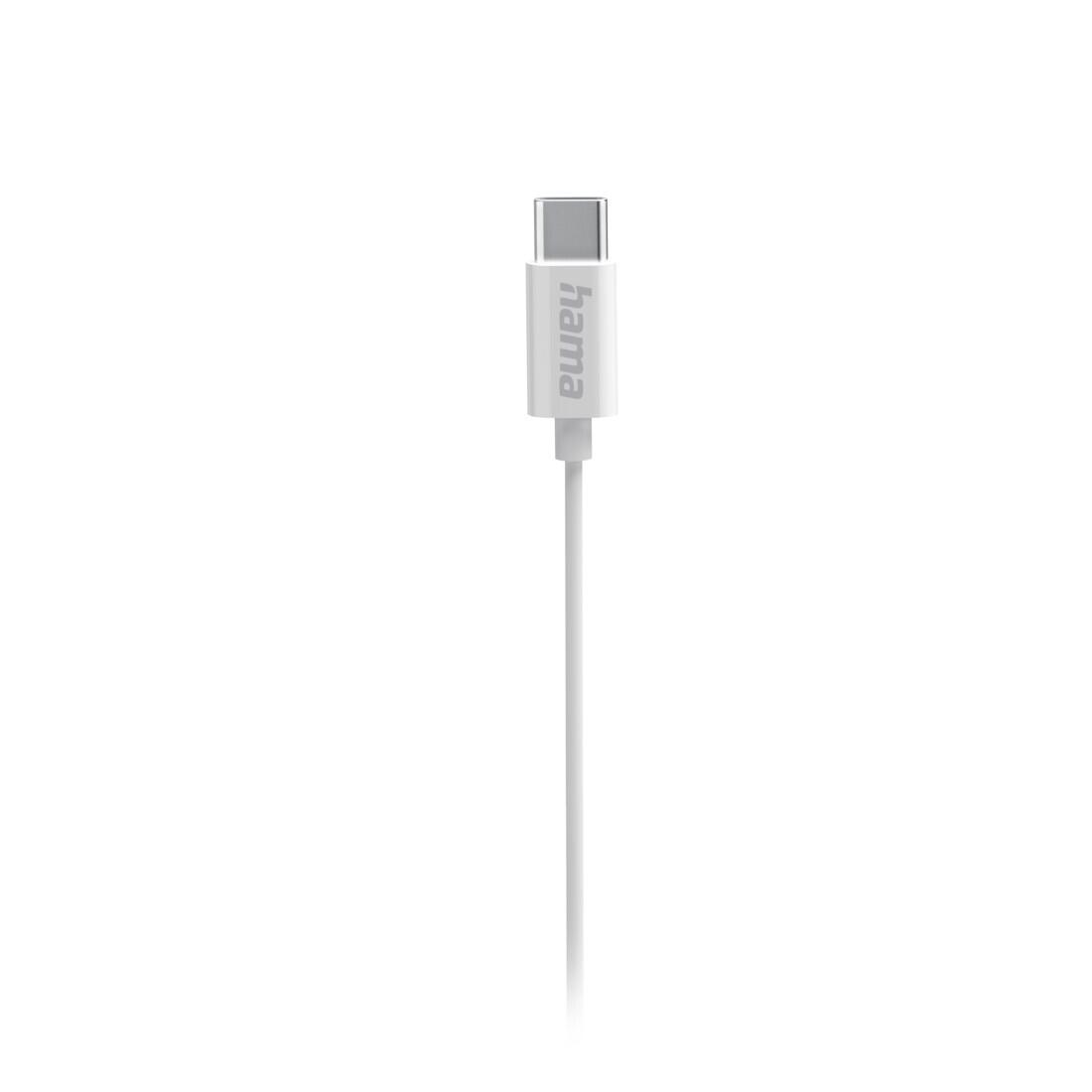 HAMA In-Ear Kopfhörer Curly, In-Ear USB-C Mikrofon, Weiß 4/6