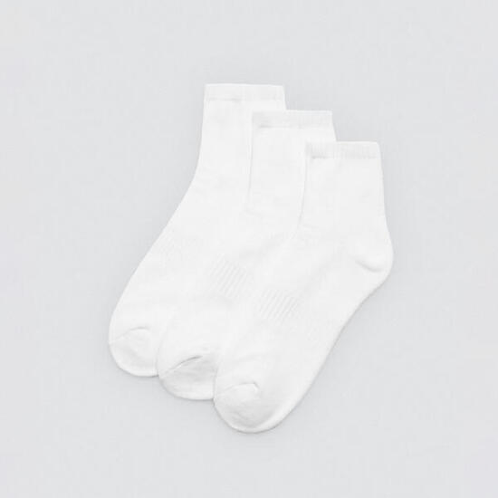 Lot de 3 chaussettes de sport en éponge blanches