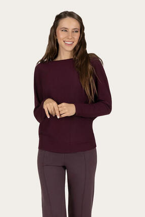 Loosefit batwing Budhi Longsleeve Yoga en Pilates Shirt - Bordeaux