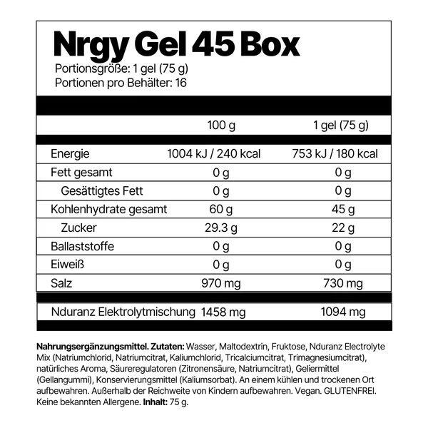 Nrgy Gel 45 Tropical Kohlenhydrate Triathlon Laufen Radfahren Nduranz 16 x 75 g 9/9