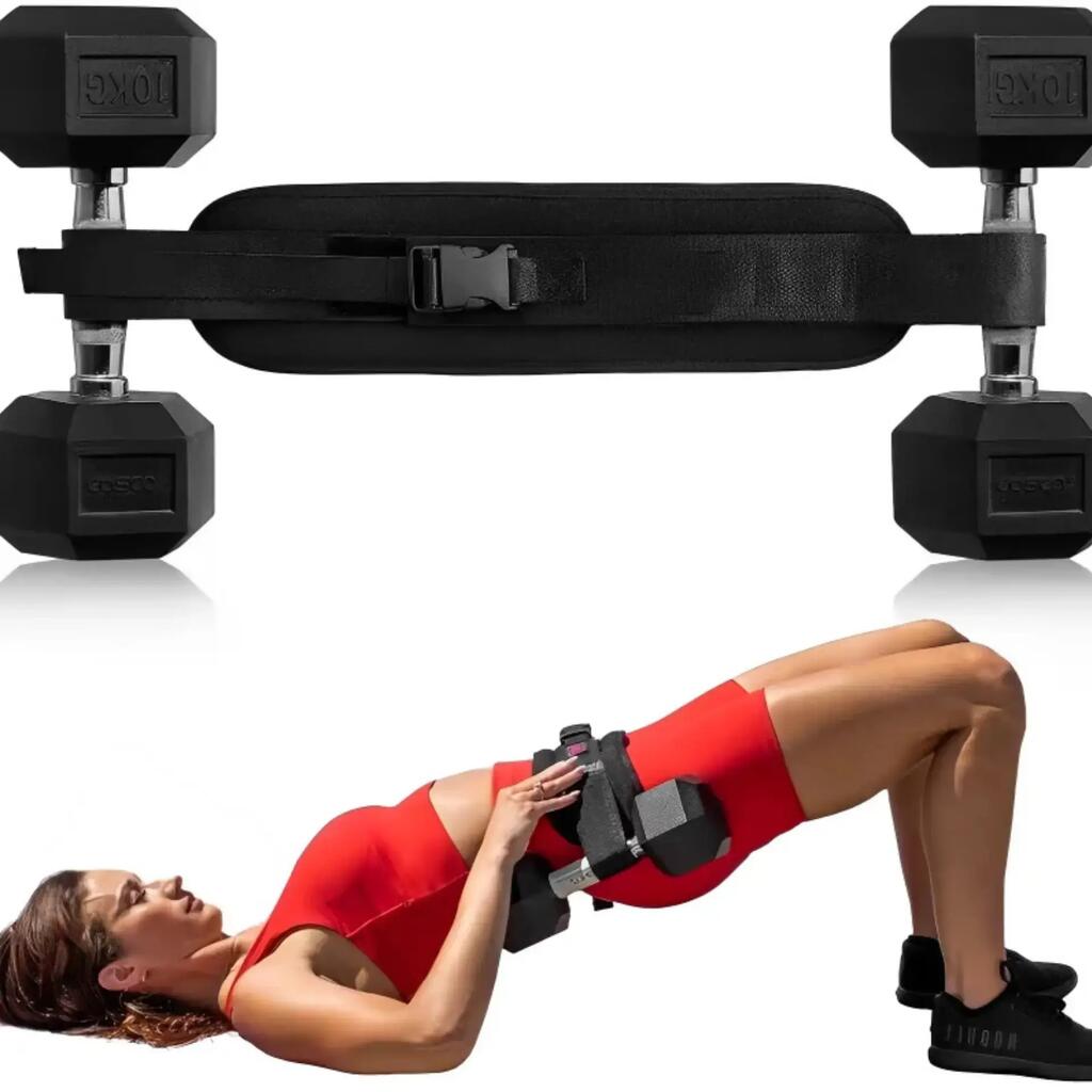 Weight loading belt for hip thrust and glute bridge, dumbbells/kettlebells