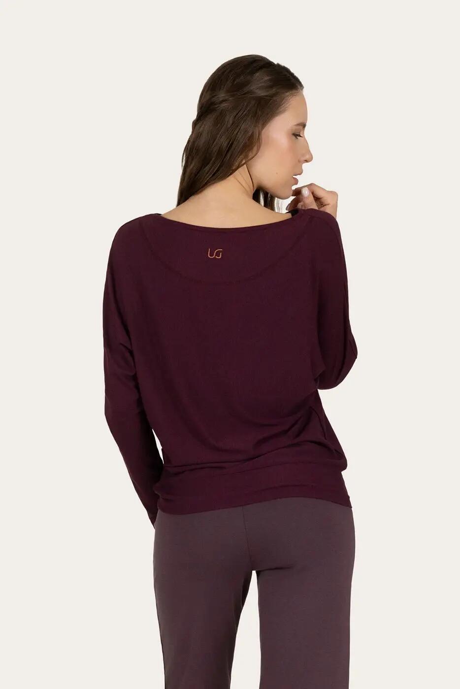 Chemise de Yoga à manches longues Budhi, manche chauve-souris - figue 3/5