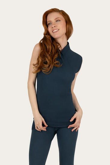 Good Karma - Top de Yoga et Pilates multifonctionnel en coton biologique - Bleu