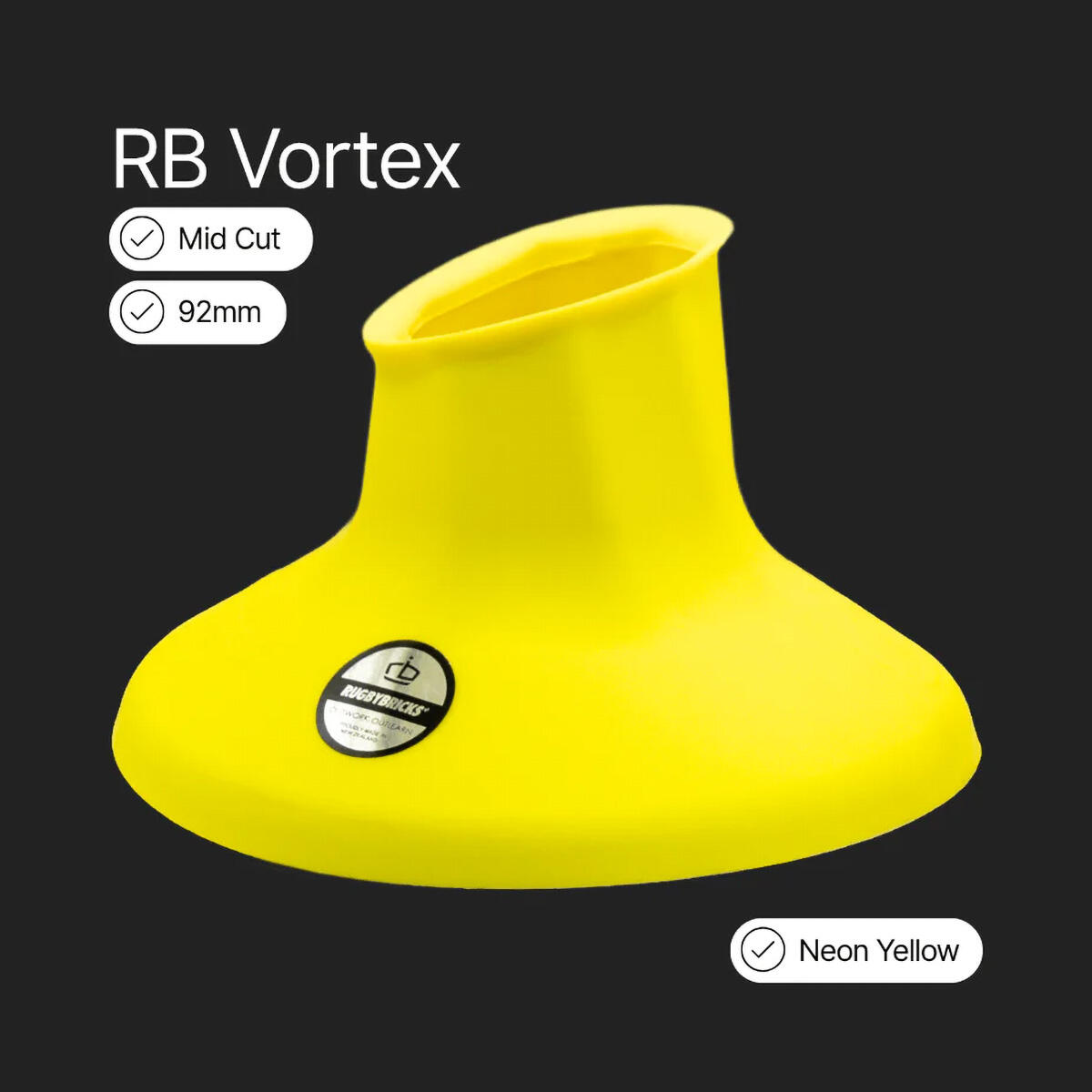 Tee de rugby Bricks Vortex Mid Cut Amarelo fluo 2/2