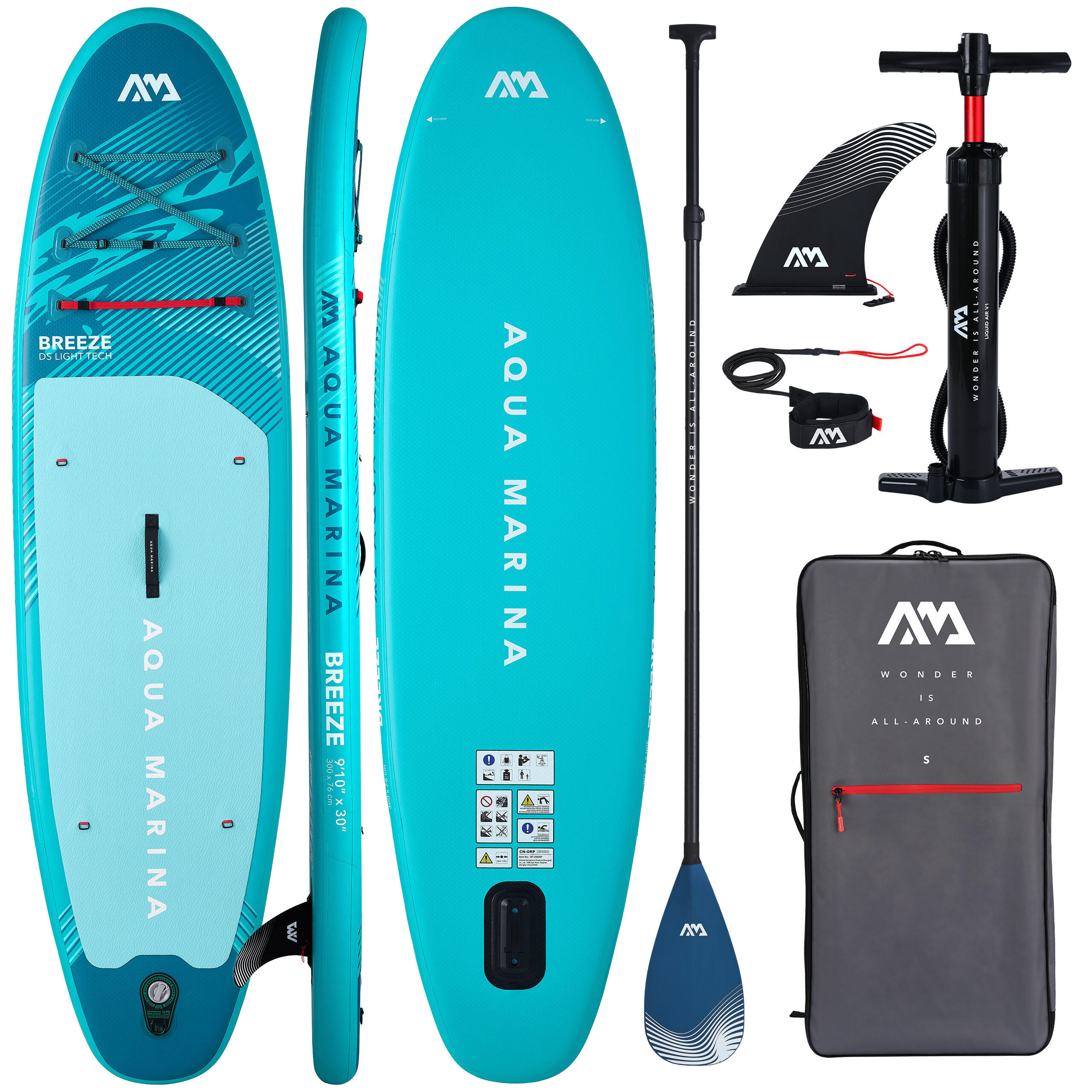 Placă SUP gonflabilă Aqua Marina Breeze 9'10 300 cm 2026 + PALETĂ CARBON