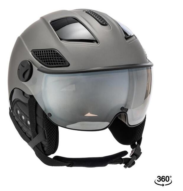 Mango Quota Free Skihelm met Vizier - Grijs 2/2