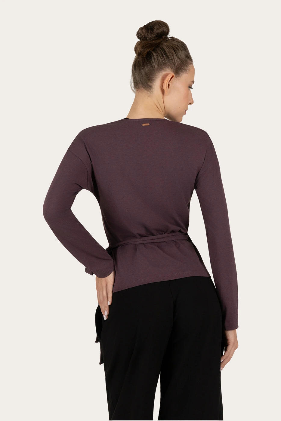 Veste de yoga cache-cœur Aurora – Mauve 3/5