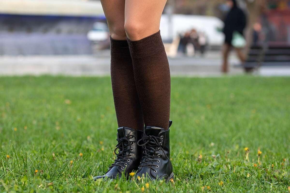 Chaussettes longues de compression 3/4 en laine mérinos 3/5