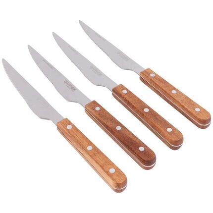 Gimex - Nature Line - Ensemble de couteaux - Wood - Inox - 4 Pièces