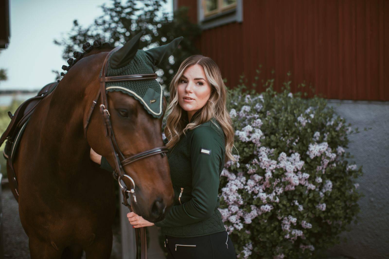 Bonnet anti-mouches FOREST GREEN - Equestrian Stockholm 4/4