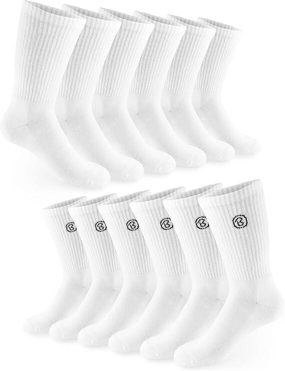 BRUBAKER 6 paar tennis- en sportsokken unisex retro ademend comfortabel - Wit 2/5