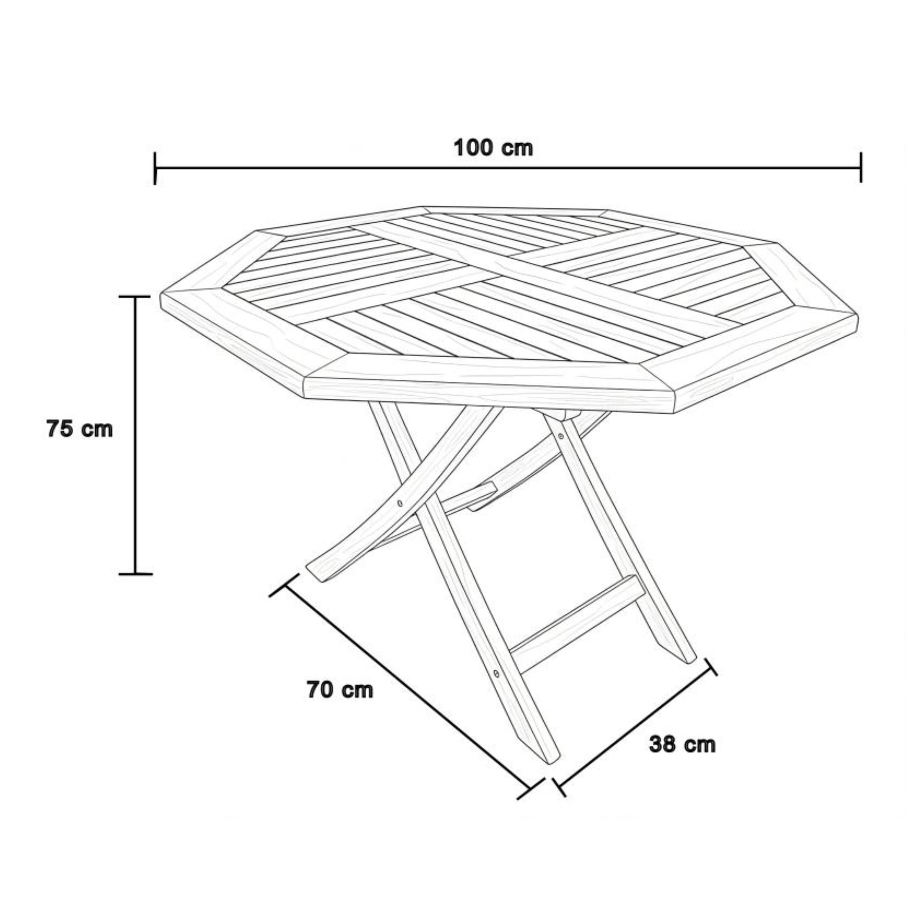 Table de jardin en Teck - AXI Sana - Pliable - 100 x 100 x 75 cm 4/4