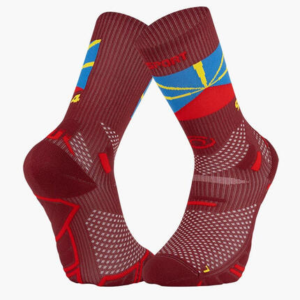 Chaussettes TRAIL ULTRA HIGH "REUNION" Rouge