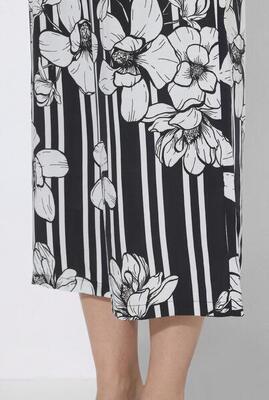 Dames palazzo-broek bloemenstrepen wijde pijpen elastische tailleband