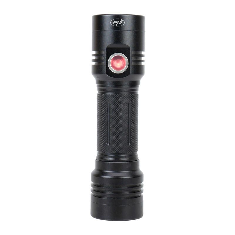 Lanternă dublă aluminiu 4 LED, 3 moduri, acumulator 4000 mAh, micro USB