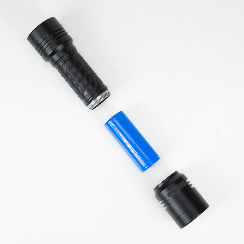 Lanternă dublă aluminiu 4 LED, 3 moduri, acumulator 4000 mAh, micro USB