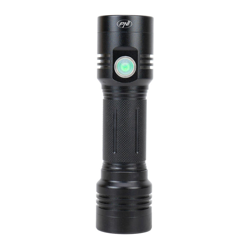 Lanternă dublă aluminiu 4 LED, 3 moduri, acumulator 4000 mAh, micro USB