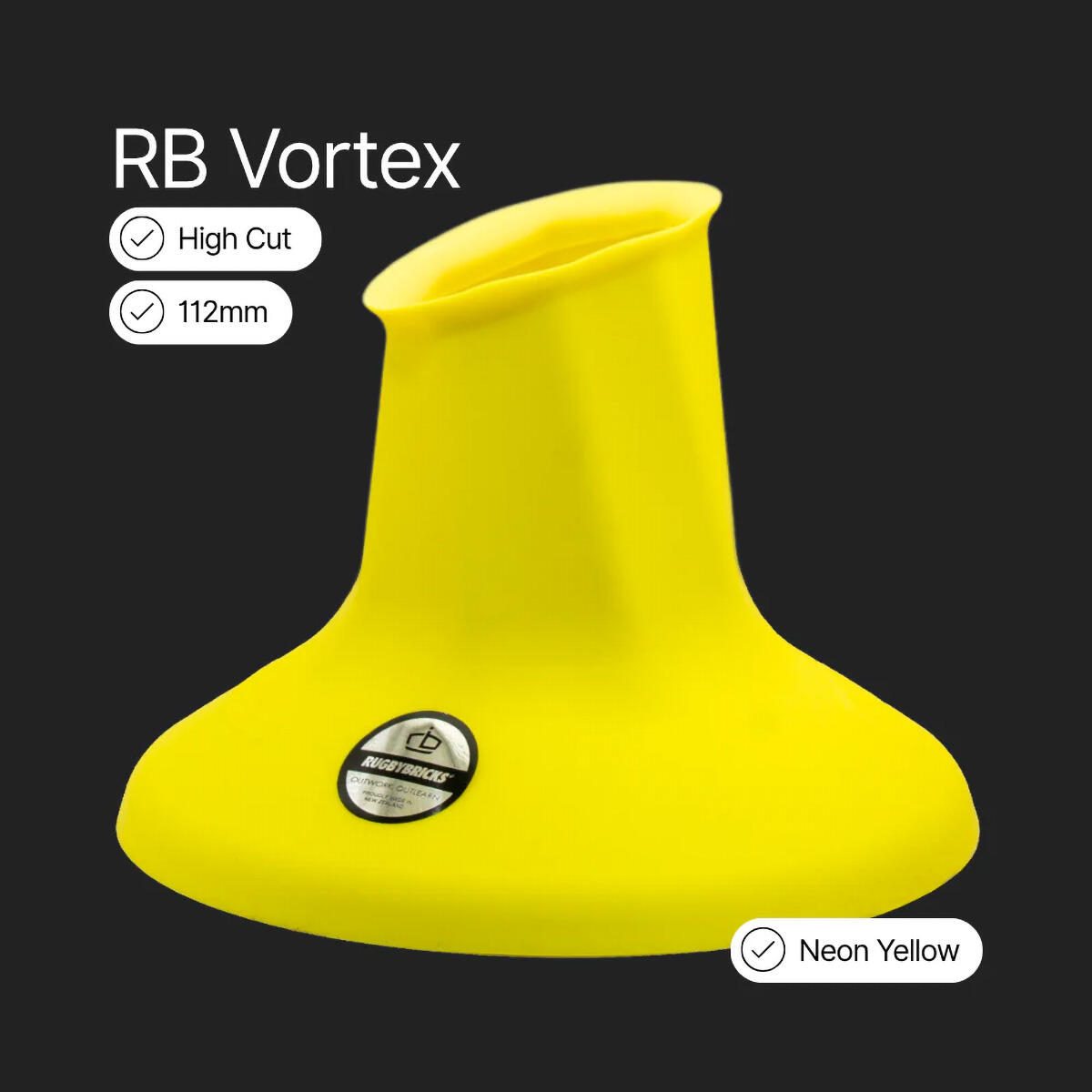 Tee de rugby Bricks Vortex High Cut Jaune fluo 2/2