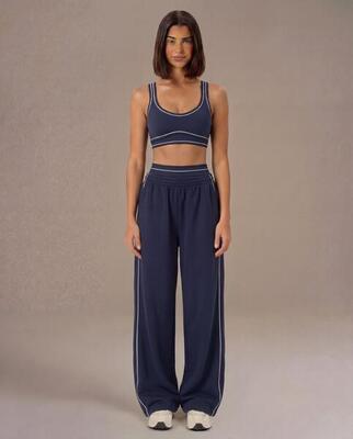 Oversize track pant - marineblauw
