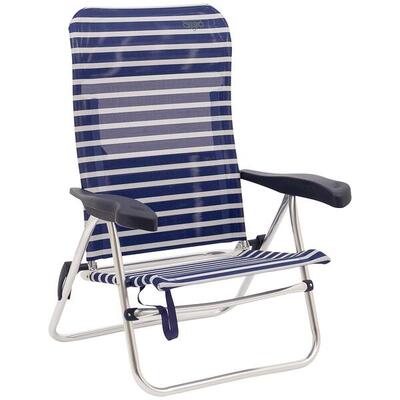 Strandstoel - al/205 - blauw gestreept