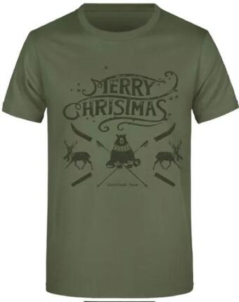T-shirt homme James & Nicholson en coton motif Noël - 180 g/m²
