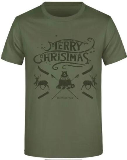 T-shirt homme James & Nicholson en coton motif Noël - 180 g/m²