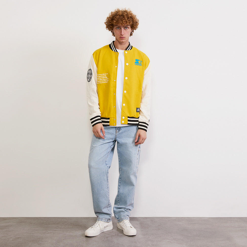 Varsity jacket  in felpa Iconic SENAPE 5/6