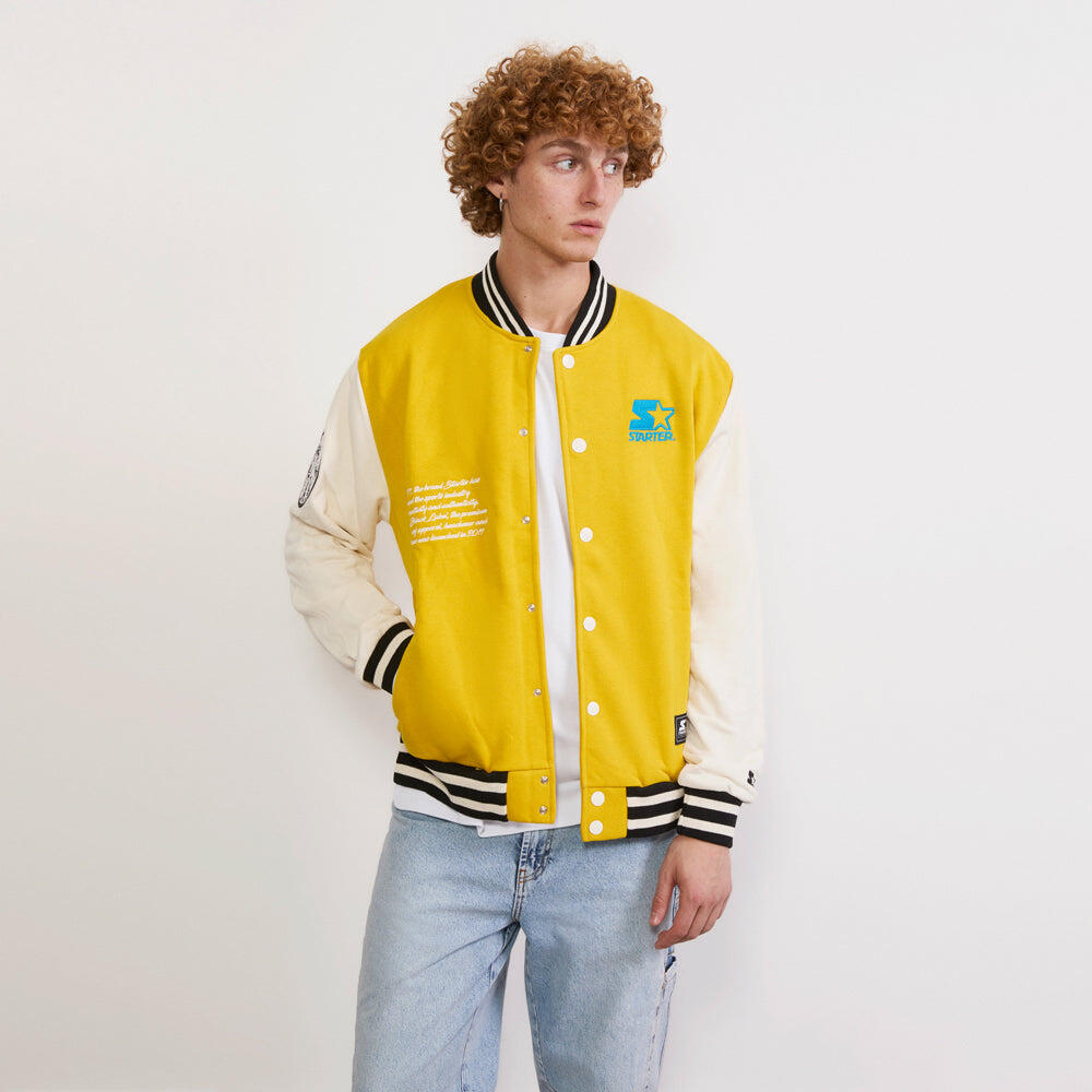 Varsity jacket  in felpa Iconic SENAPE 4/6