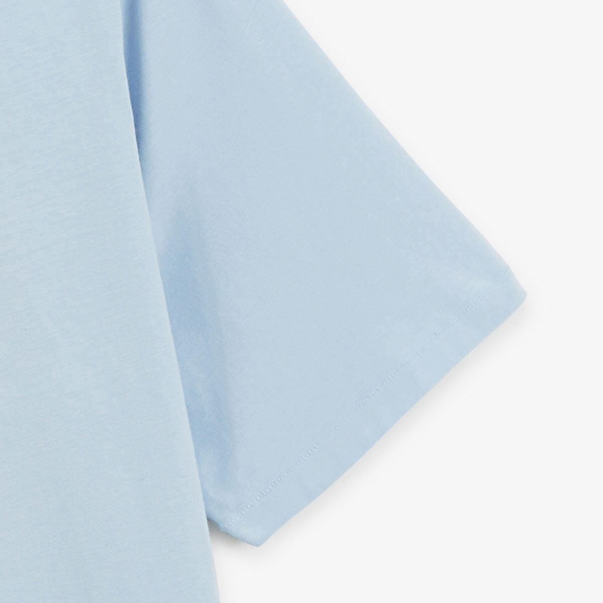 T-shirt girocollo in jersey di cotone blu cielo con stampa sul retro 5/6