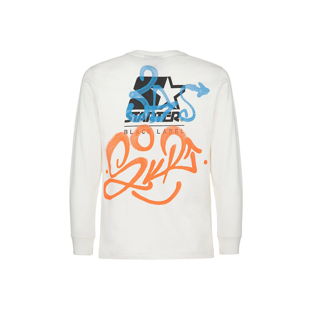 T-shirt a maniche lunghe con stampa PANNA 2/2