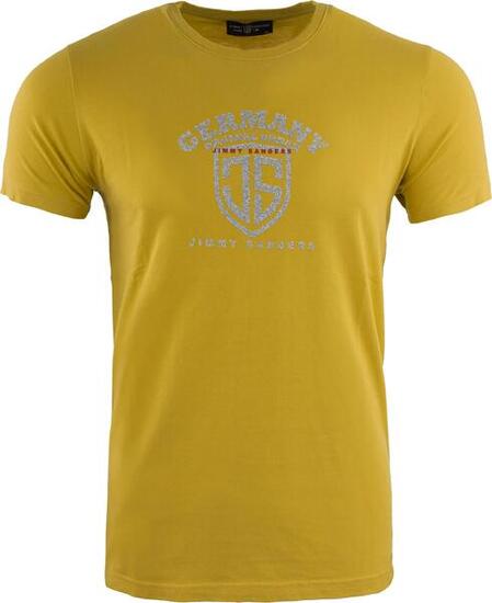 T-shirt uomo Jimmy Sanders Yuri senape - 100% cotone