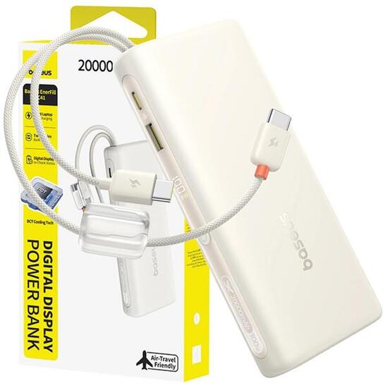 Powerbank Baseus 20000 mAh 100W z wbudowanymi kablami usb-c