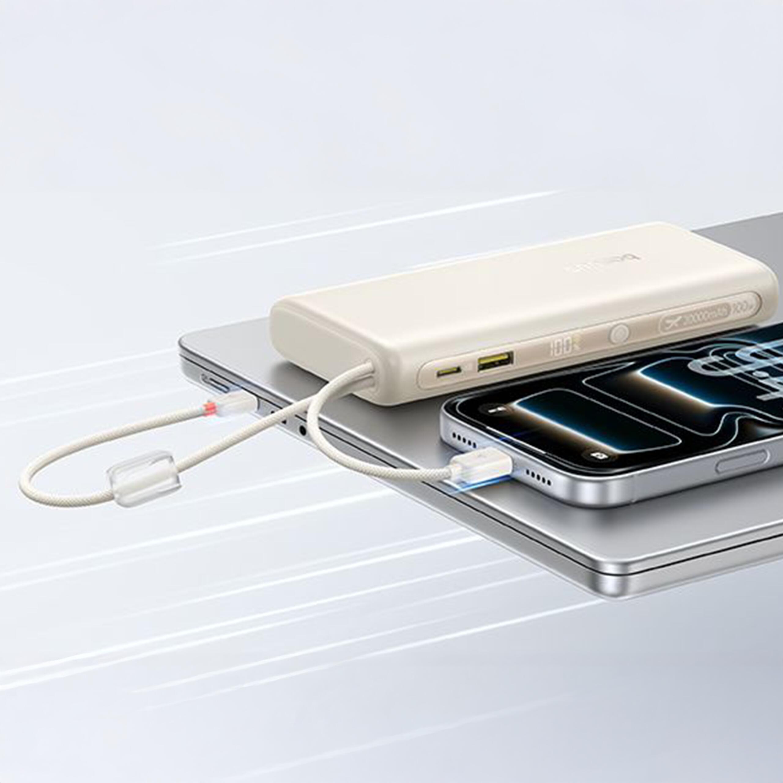Powerbank Baseus  20000 mAh 100W z wbudowanymi kablami usb-c 3/7