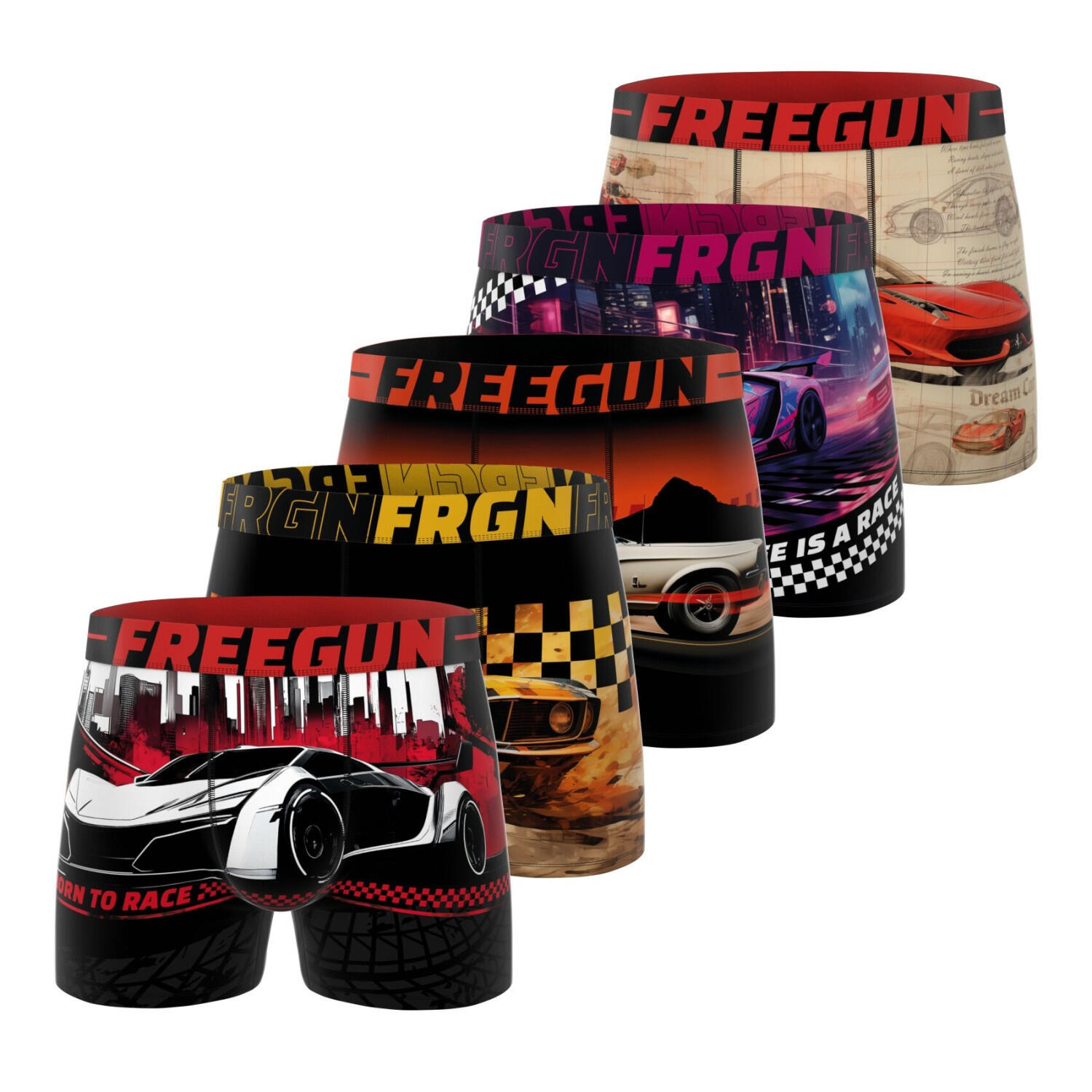 Lot de 5 boxers enfant Car Racing 1/5