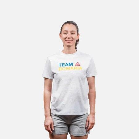 Tricou Bumbac PEAK TeamRomania20 Alb