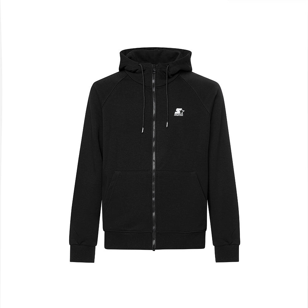 Felpa hoodie da uomo basic ricamata NERO 1/6