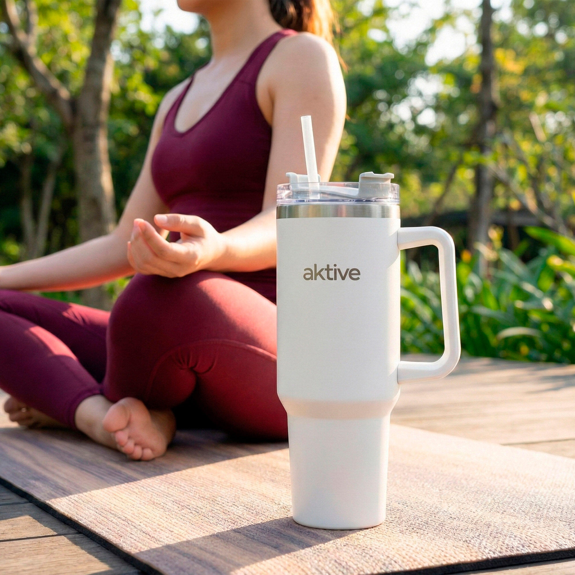 Aktive Thermos blanc 1,2 L couvercle à vis en acier inoxydable 3 positions 4/7