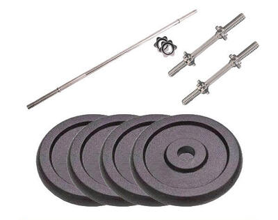 Kit Bilanciere Pesi Manubri 120 cm + coppia 35 cm + 40 kg diametro 25 mm