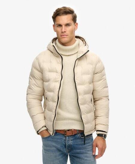 Kurze gesteppte Jacke mit Kapuze