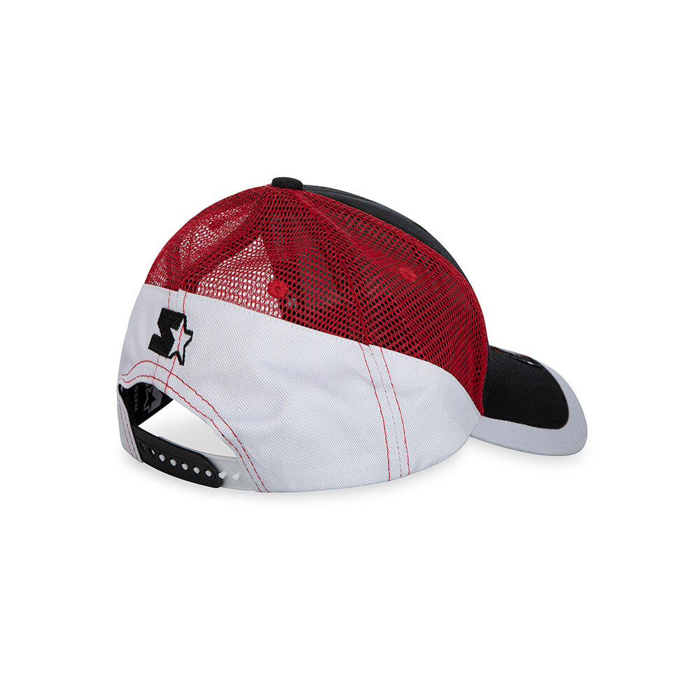 Cappellino Trucker Unisex Nero, Rosso e Bianco con Logo Ricamato 3/3