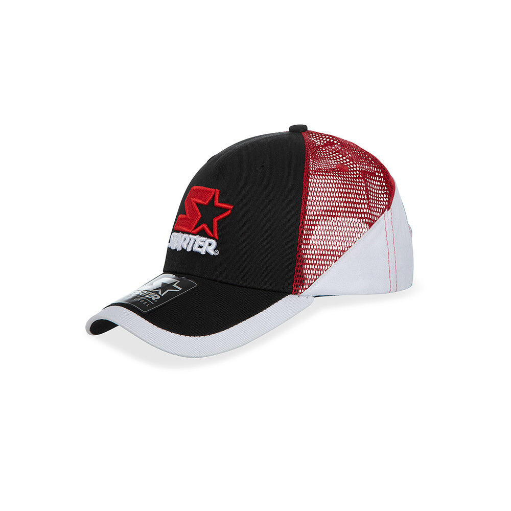 Cappellino Trucker Unisex Nero, Rosso e Bianco con Logo Ricamato 2/3