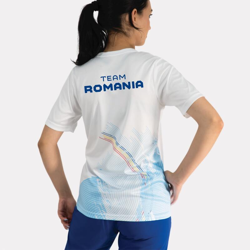 Tricou Poly Alb TeamRomania PARIS24